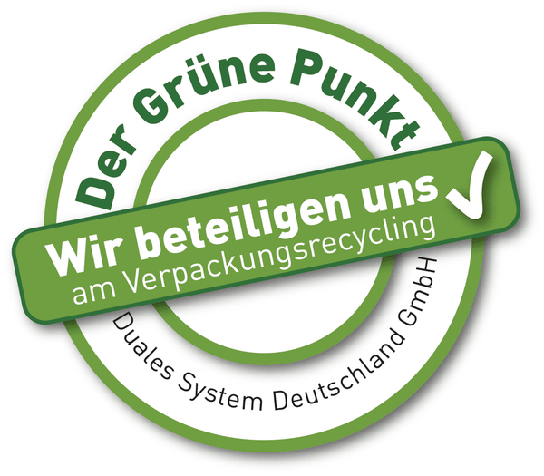 *Mit diesem Logo möchten wir zeigen, dass wir Kunde beim Grünen Punkt sind, und damit unseren Pflichten zur Sys