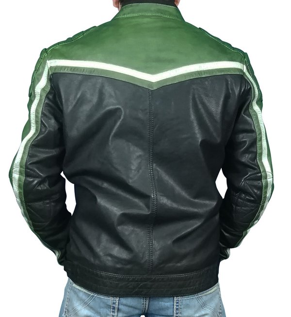 Top Gun Lederjacke TG 1005 Farbe: 1565 black/green/creme