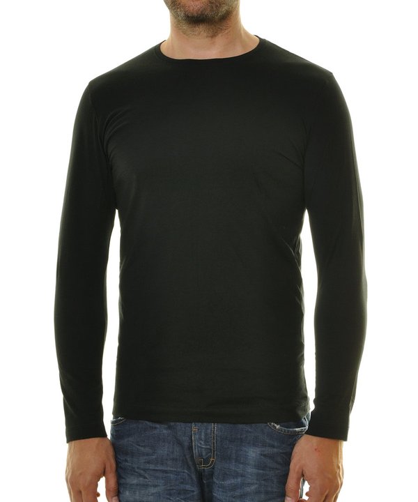 Ragman langarm T-Shirt 482180 Rundhals Slim Fit Farbe schwarz