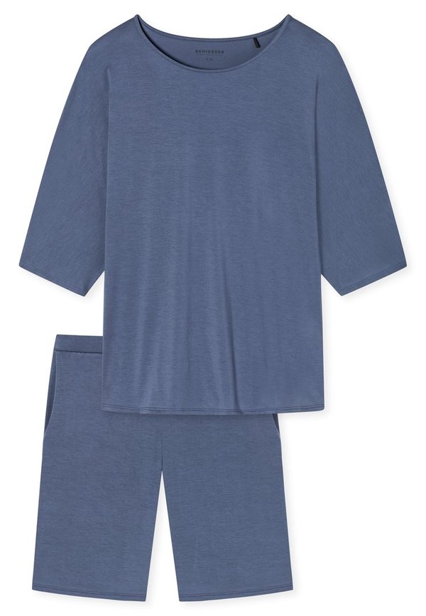 Schiesser Damen halbarm Schlafanzug 179231 Farbe: 800 blau