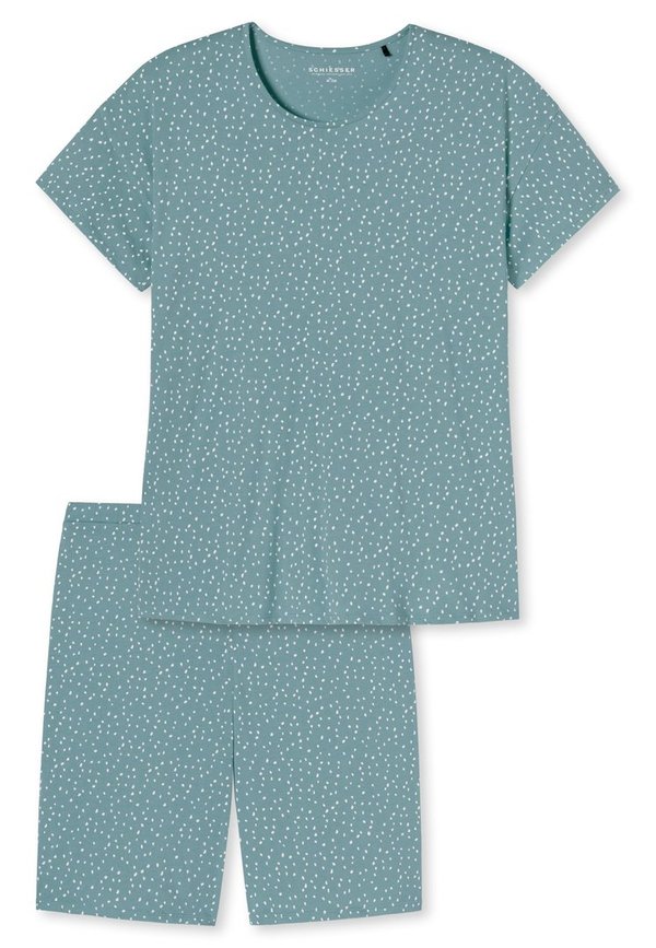 Schiesser Damen halbarm Schlafanzug 176853 Farbe: 808 blaugrau